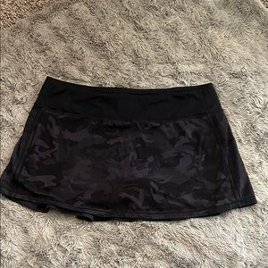 lululemon athletica Black & Charcoal Camo Run Skirt